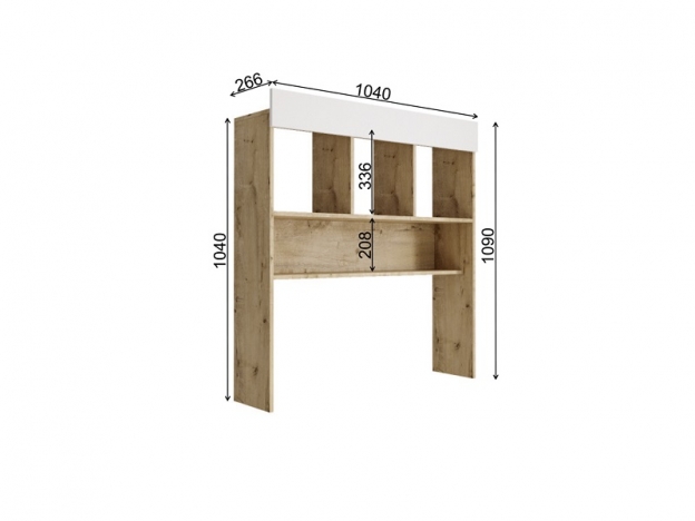 Надстройка НД 1040.1 Лавис дуб бунратти-МДФ Белый софт